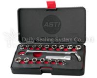19PCS 538RG 13MM FLEXIBLE GEAR R-ING WRENCH  WITH GO-THROUNG SOCKET SET(mm)